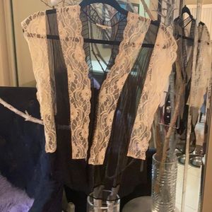 Silk Georgette and Lace Blouse
